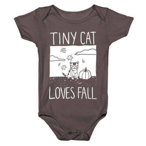 Tiny Cat Loves Fall Baby One-Piece