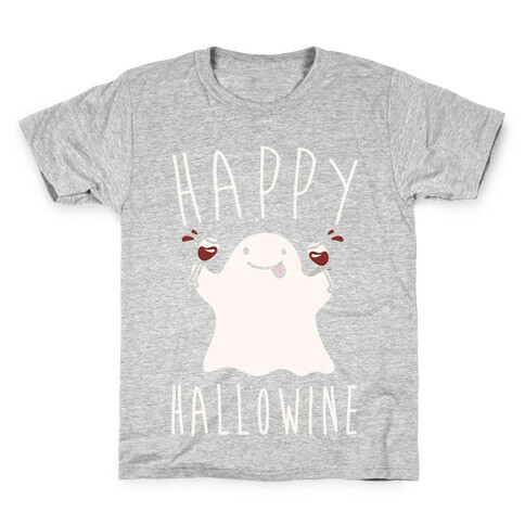 Happy Hallowine White Print Kids T-Shirt