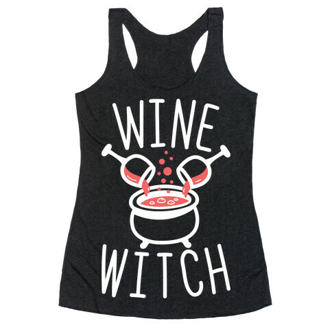 Wine Witch (White) Racerback Tank Top