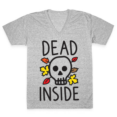Dead Inside Autumn Skull V-Neck Tee Shirt