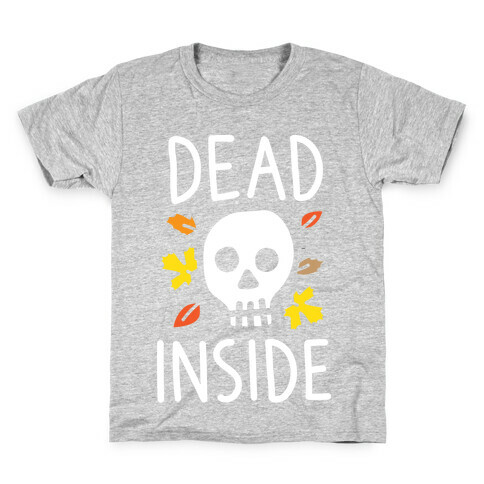 Dead Inside Autumn Skull (White) Kids T-Shirt