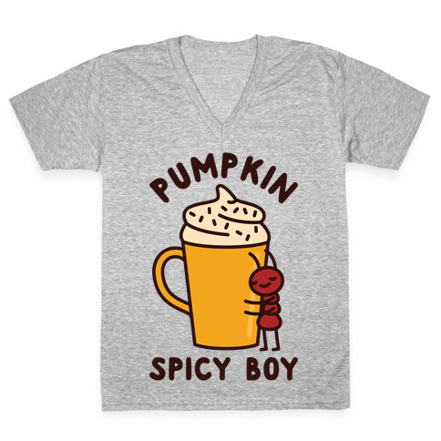 Pumpkin Spicy Boy V-Neck Tee Shirt