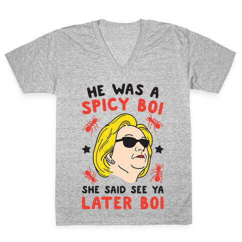 He Was A Spicy Boy V-Neck Tee Shirt