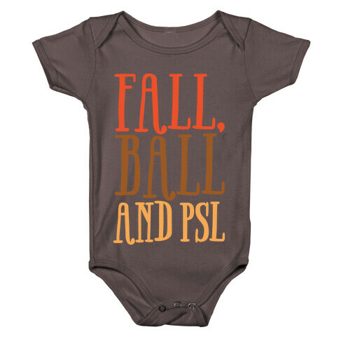 Fall Ball and Psl White Print Baby One-Piece