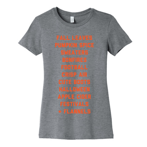 Fall Bucket List Womens T-Shirt