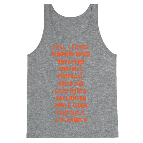 Fall Bucket List Tank Top