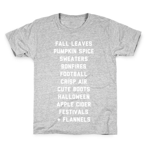 Fall Bucket List Kids T-Shirt