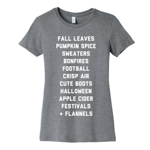 Fall Bucket List Womens T-Shirt