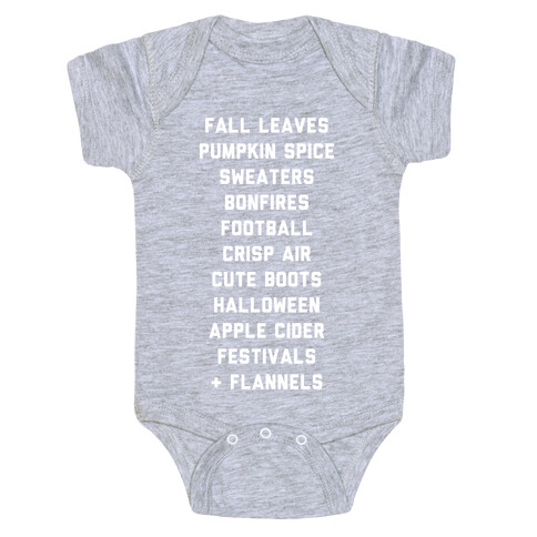 Fall Bucket List Baby One-Piece