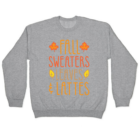 Fall Sweaters Leaves & Lattes (White) Pullover