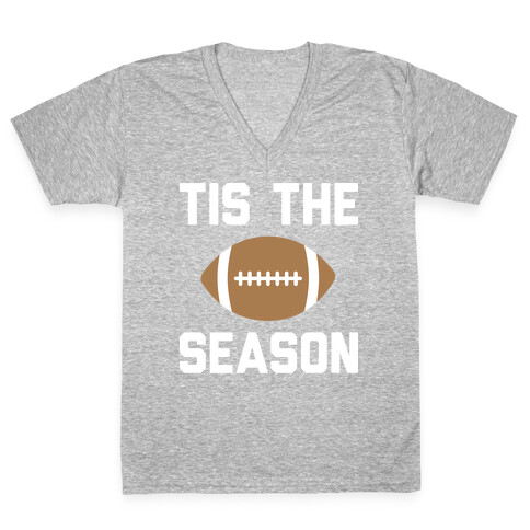Tis The Football Season (White) V-Neck Tee Shirt