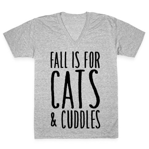 Fall Is For Cats and Cuddles V-Neck Tee Shirt