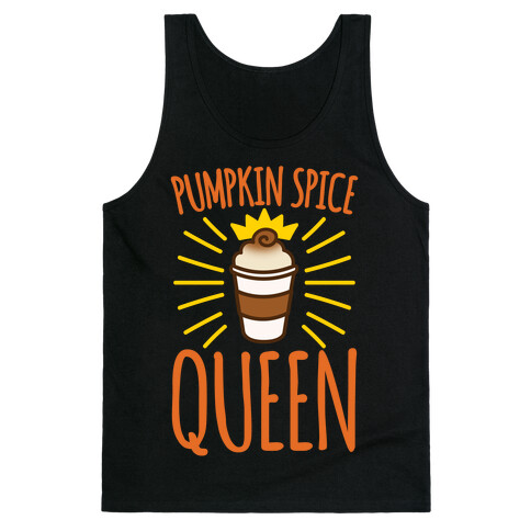 Pumpkin Spice Queen White Print Tank Top