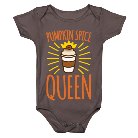 Pumpkin Spice Queen White Print Baby One-Piece