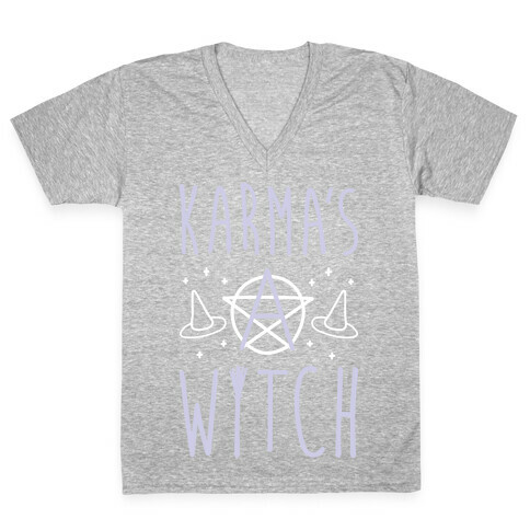 Karma's A Witch (White) V-Neck Tee Shirt