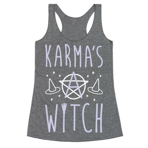 Karma's A Witch (White) Racerback Tank Top