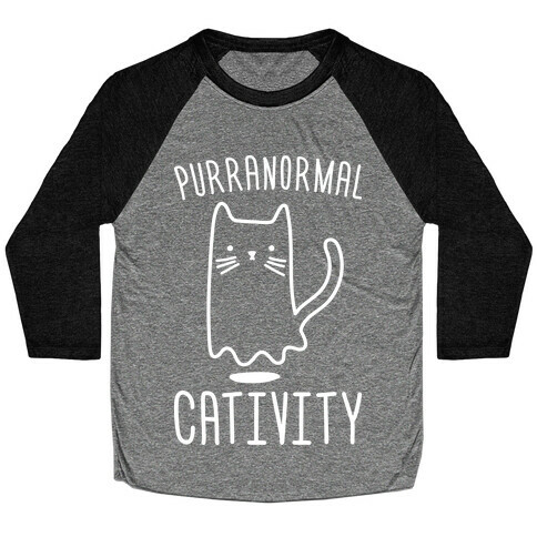 Purranormal Cativity (White) Baseball Tee