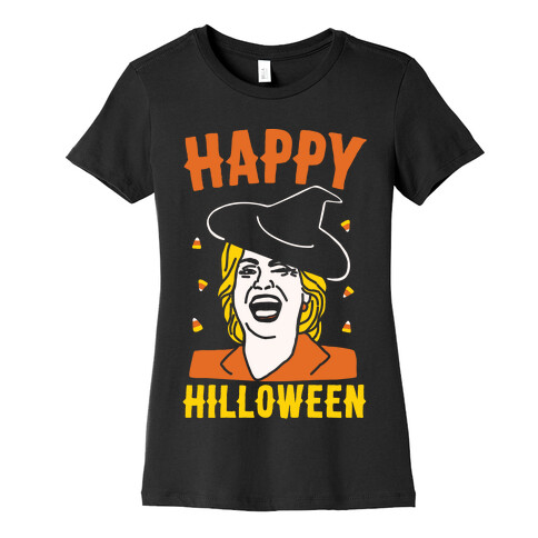 Happy Hilloween White Print Womens T-Shirt