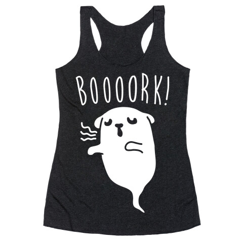 Dog Ghost White Print Racerback Tank Top