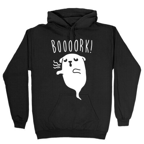 Dog Ghost White Print Hooded Sweatshirt