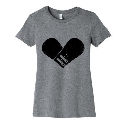 Snowboard Heart Womens T-Shirt