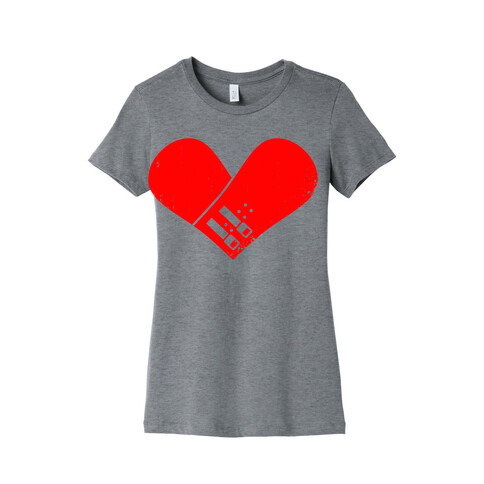 Snowboard Heart (Red) Womens T-Shirt