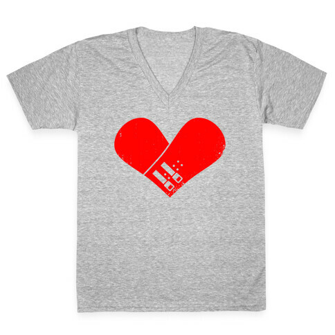 Snowboard Heart (Red) V-Neck Tee Shirt