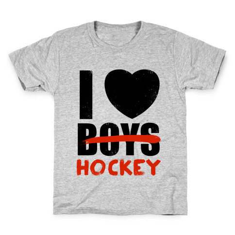 I Love Hockey More Than Boys Kids T-Shirt