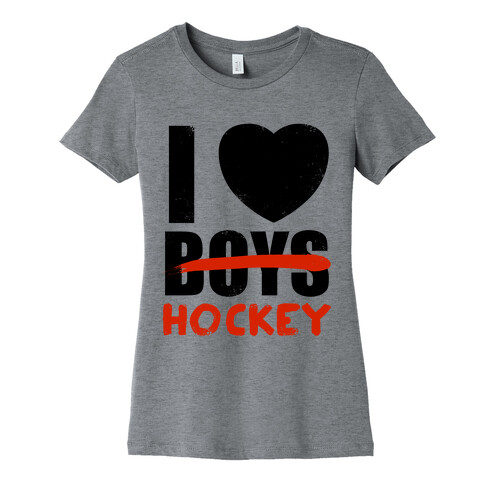 I Love Hockey More Than Boys Womens T-Shirt