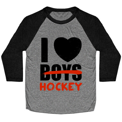 I Love Hockey More Than Boys Baseball Tee