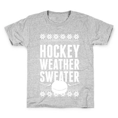 Hockey Weather Sweater (White Ink) Kids T-Shirt