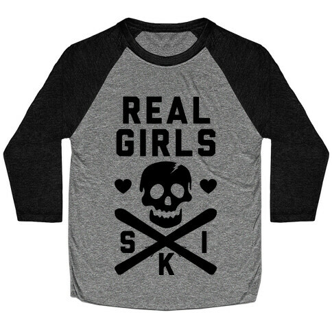 Real Girls Ski Baseball Tee