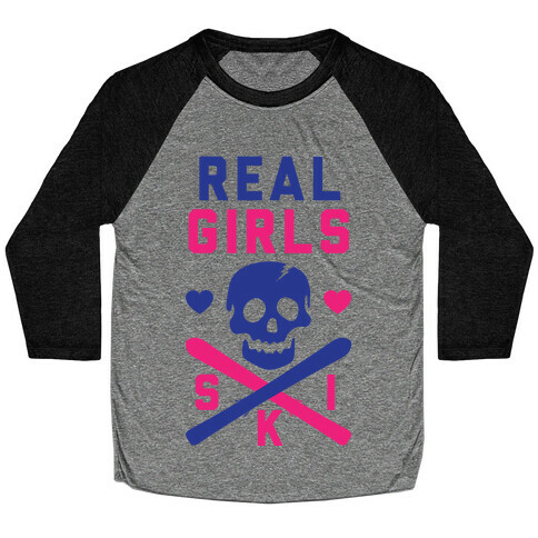 Real Girls Ski Baseball Tee