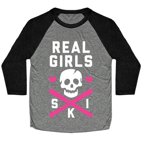 Real Girls Ski Baseball Tee