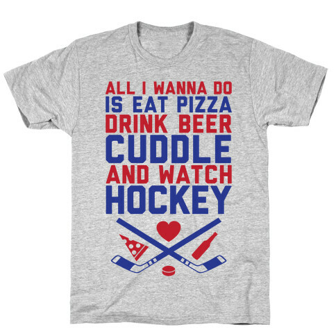 Pizza, Beer, Cuddling, And Hockey T-Shirt