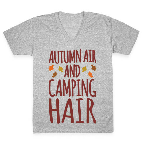 Autumn Air And Camping Hair V-Neck Tee Shirt