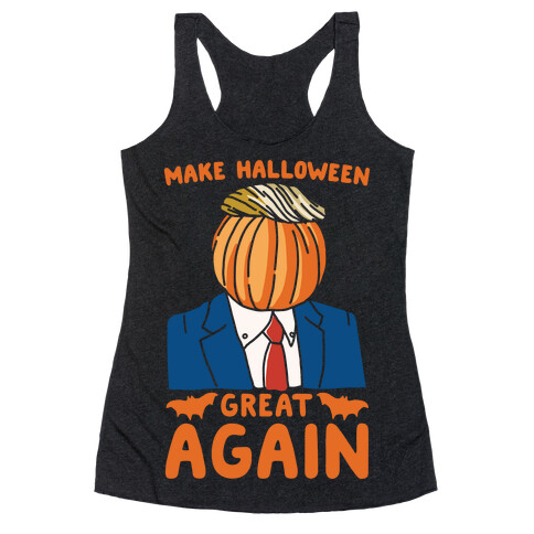 Make Halloween Great Again Parody White Print Racerback Tank Top