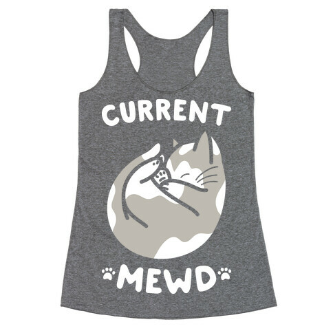 Current Mewd: Catnap (White) Racerback Tank Top