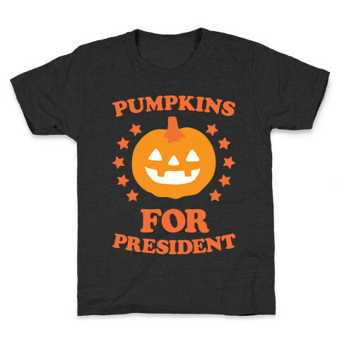 Pumpkins For President (White) Kids T-Shirt