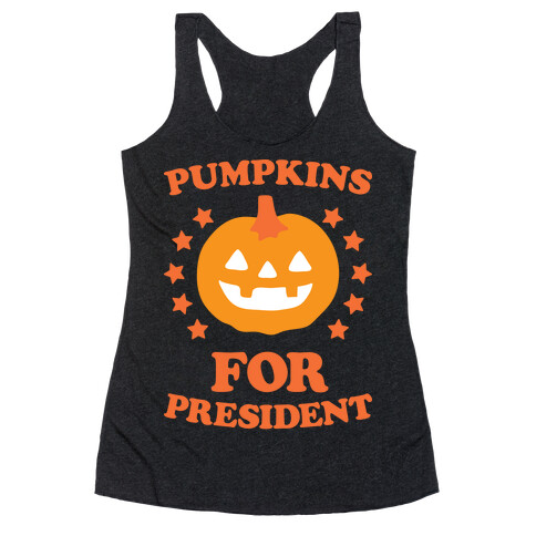 Pumpkins For President (White) Racerback Tank Top