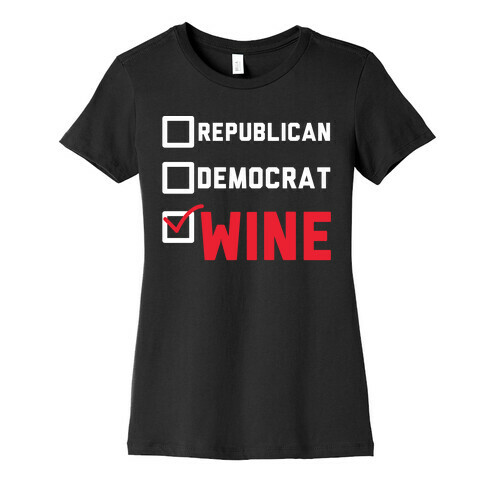 Republican Democrat Wine wht Womens T-Shirt