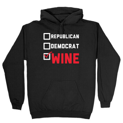 Republican Democrat Wine wht Hooded Sweatshirt