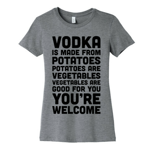Vodka, Made From Potatoes Womens T-Shirt