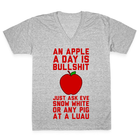 An Apple A Day V-Neck Tee Shirt