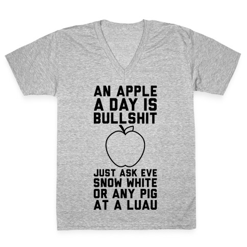 An Apple A Day V-Neck Tee Shirt
