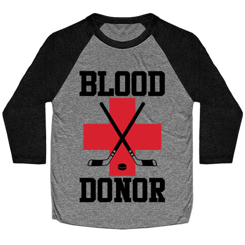 Blood Donor Hockey Baseball Tee