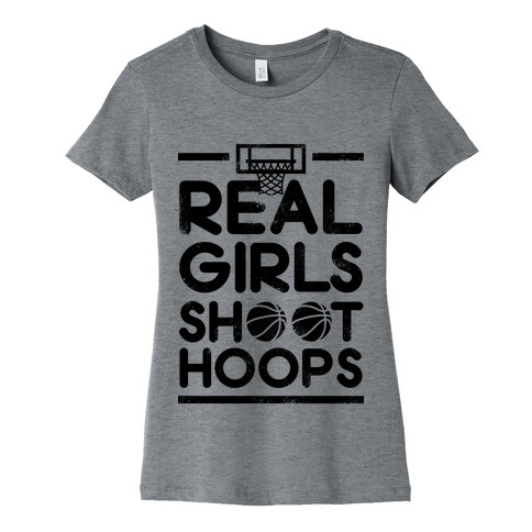 Real Girls Shoot Hoops (Vintage) Womens T-Shirt
