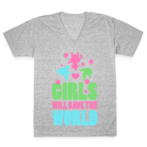 Girls Will Save the World V-Neck Tee Shirt