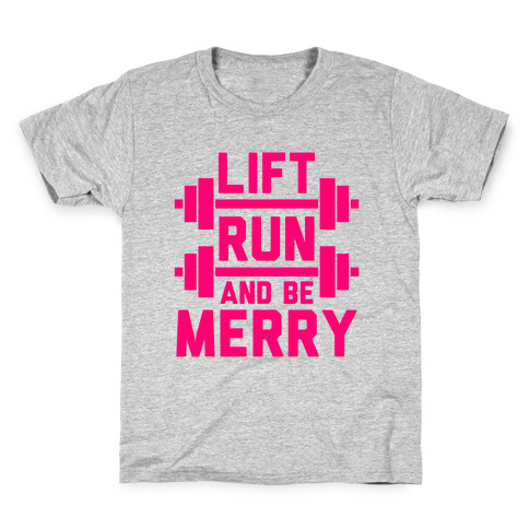 Lift, Run, And Be Merry Kids T-Shirt