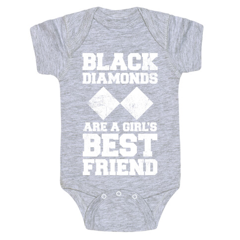 Black Diamonds Are A Girl's Best Friend (White Ink) Baby One-Piece
